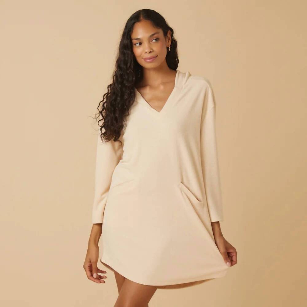 NEW SOFTIES terry hooded lounger in warm sand